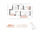 豪方东园_3室2厅2卫 建面88平米